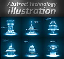 10个抽象工艺线条插图：Abstract technology illustration